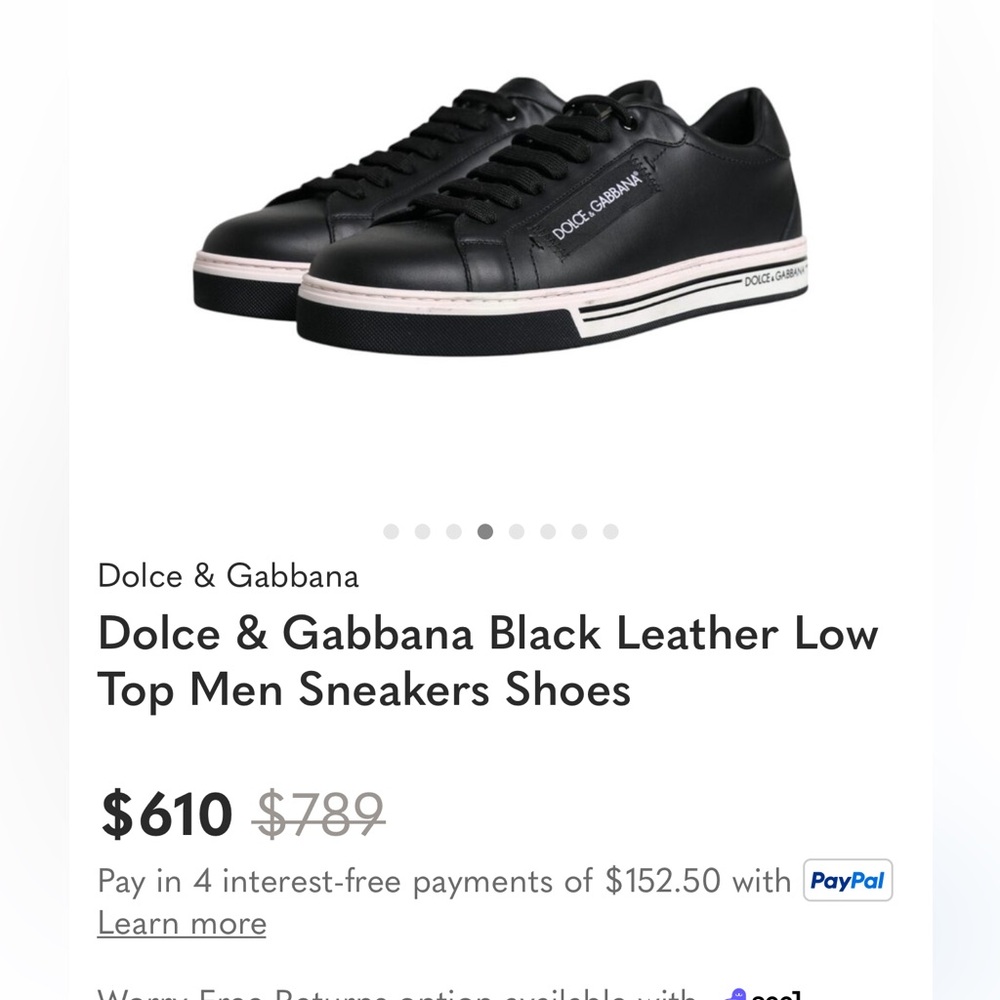 WOW 🔥 DOLCE & GABBANA 🩶 Luxury Low Top Leather Mens Size 7 Sneakers (Authentic)! - Picture 17 of 17